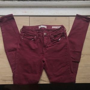 PacSun maroon skinny jeans